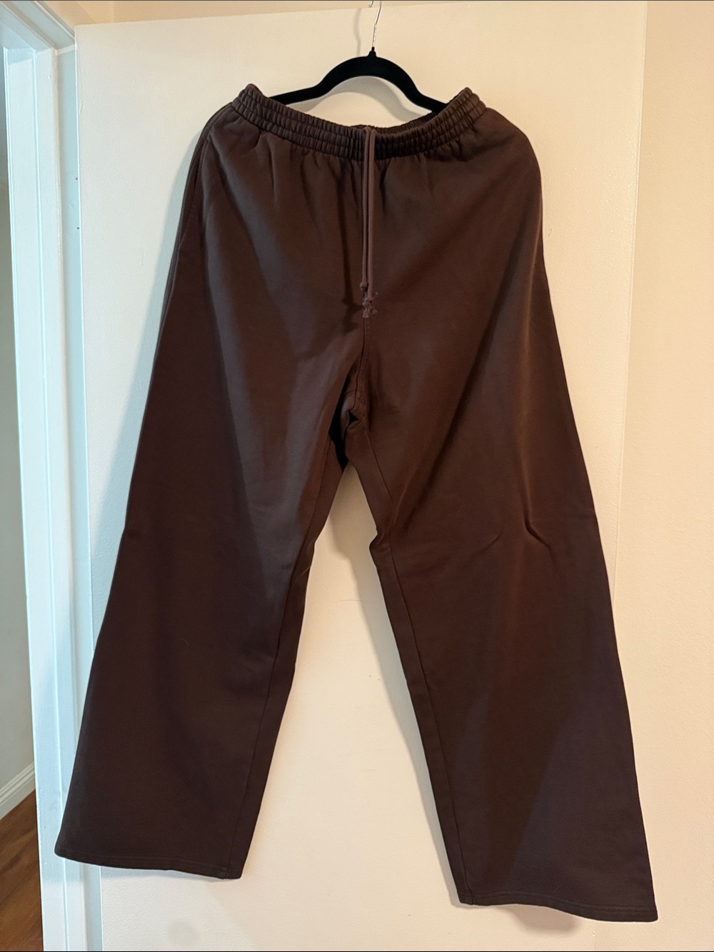 SKIMS Brown Wide-Leg Track Pants